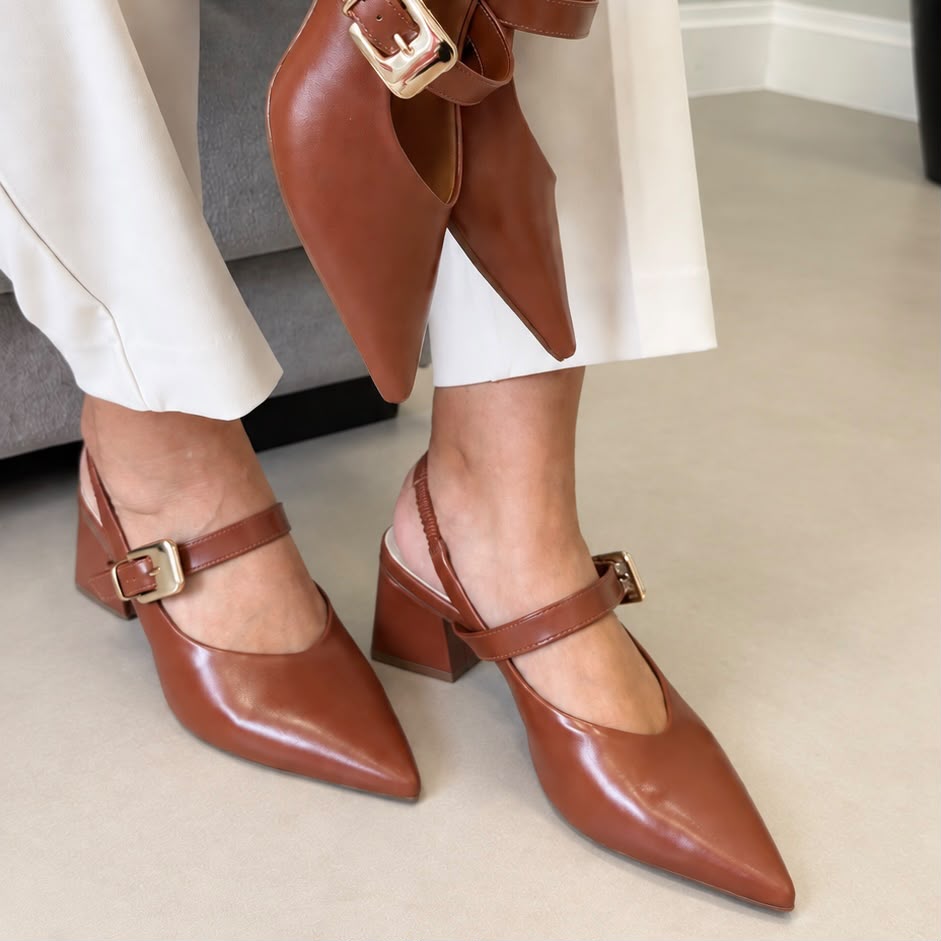 SLINGBACK BEBECÊ 3838580 CARAMELO
